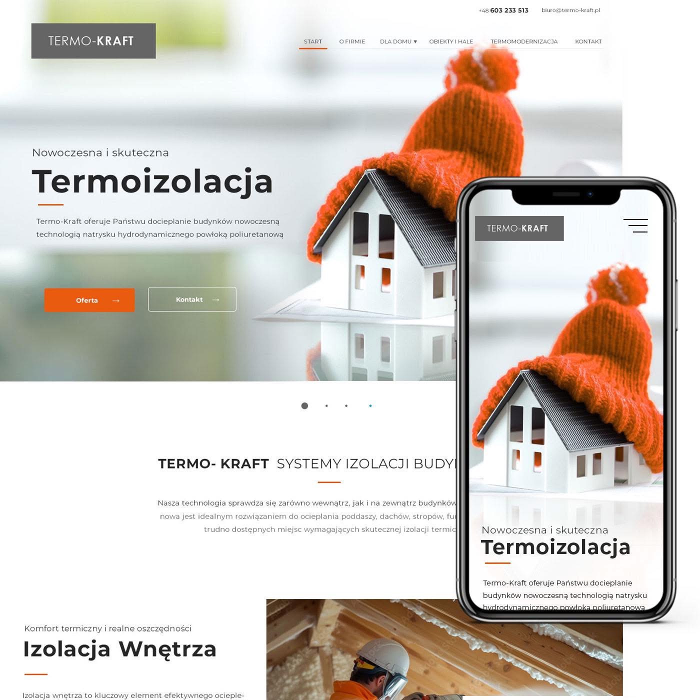 Projekt i wykonanie strony internetowej dla firmy Termo-Kraft.pl